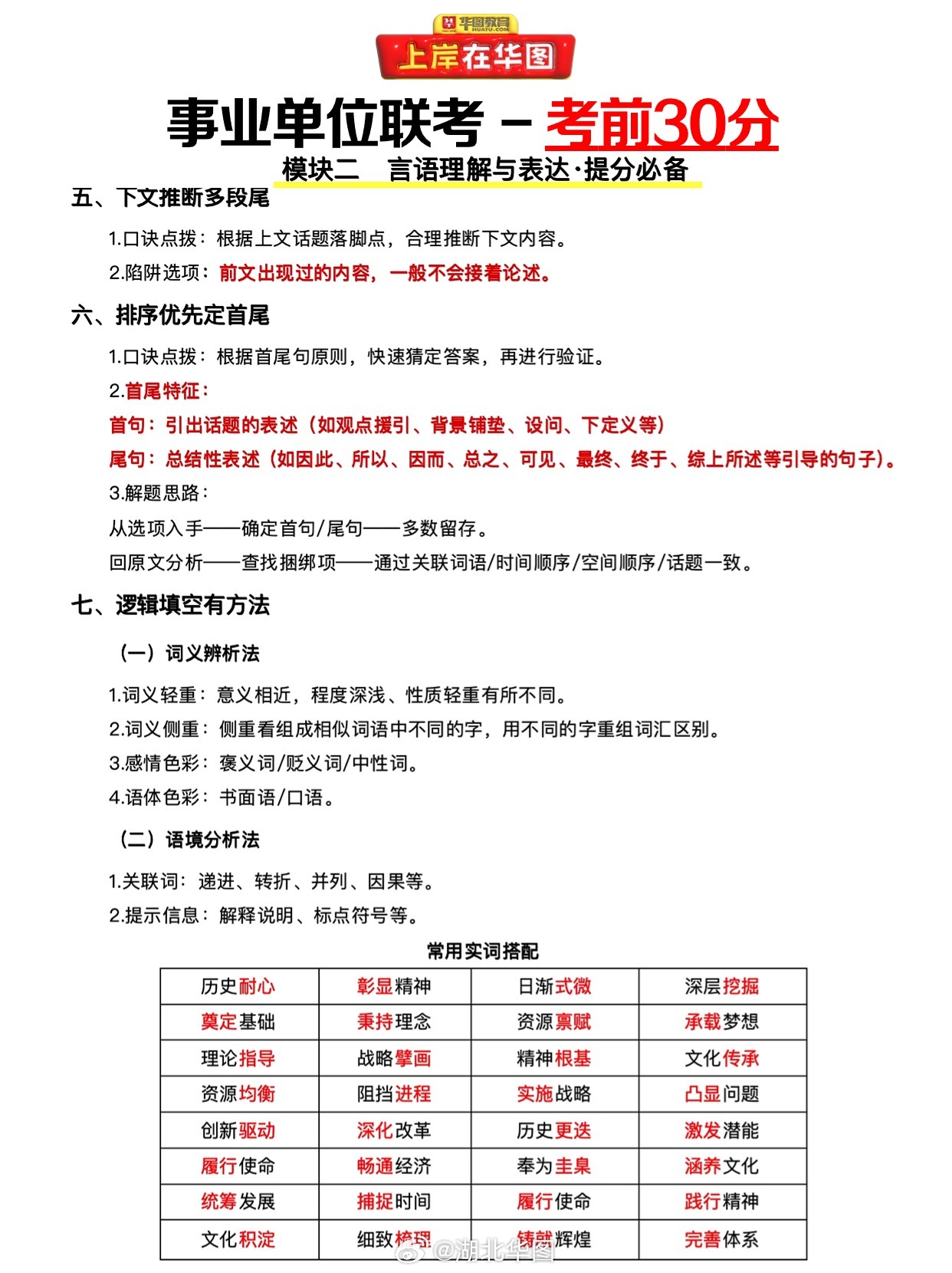 武汉事业单位招考题型详解分析